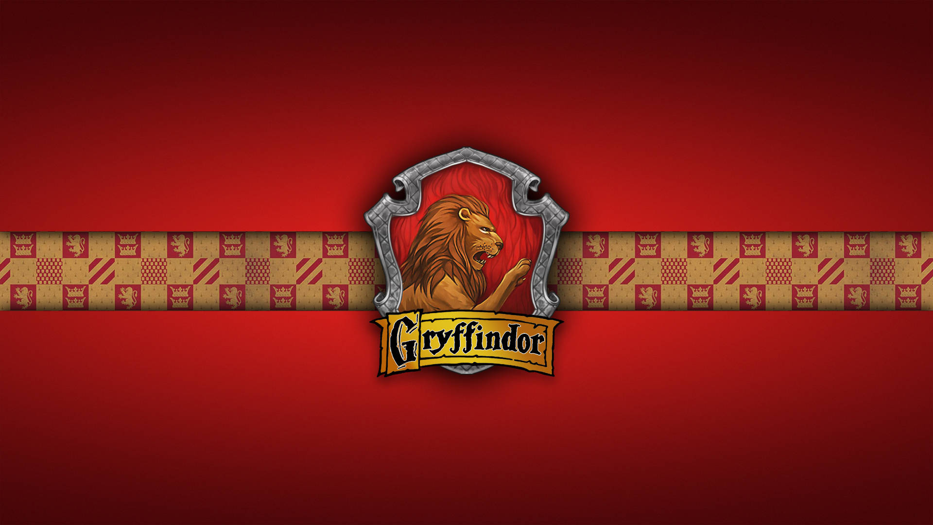 Gryffindor Emblem I Streger Linje Wallpaper