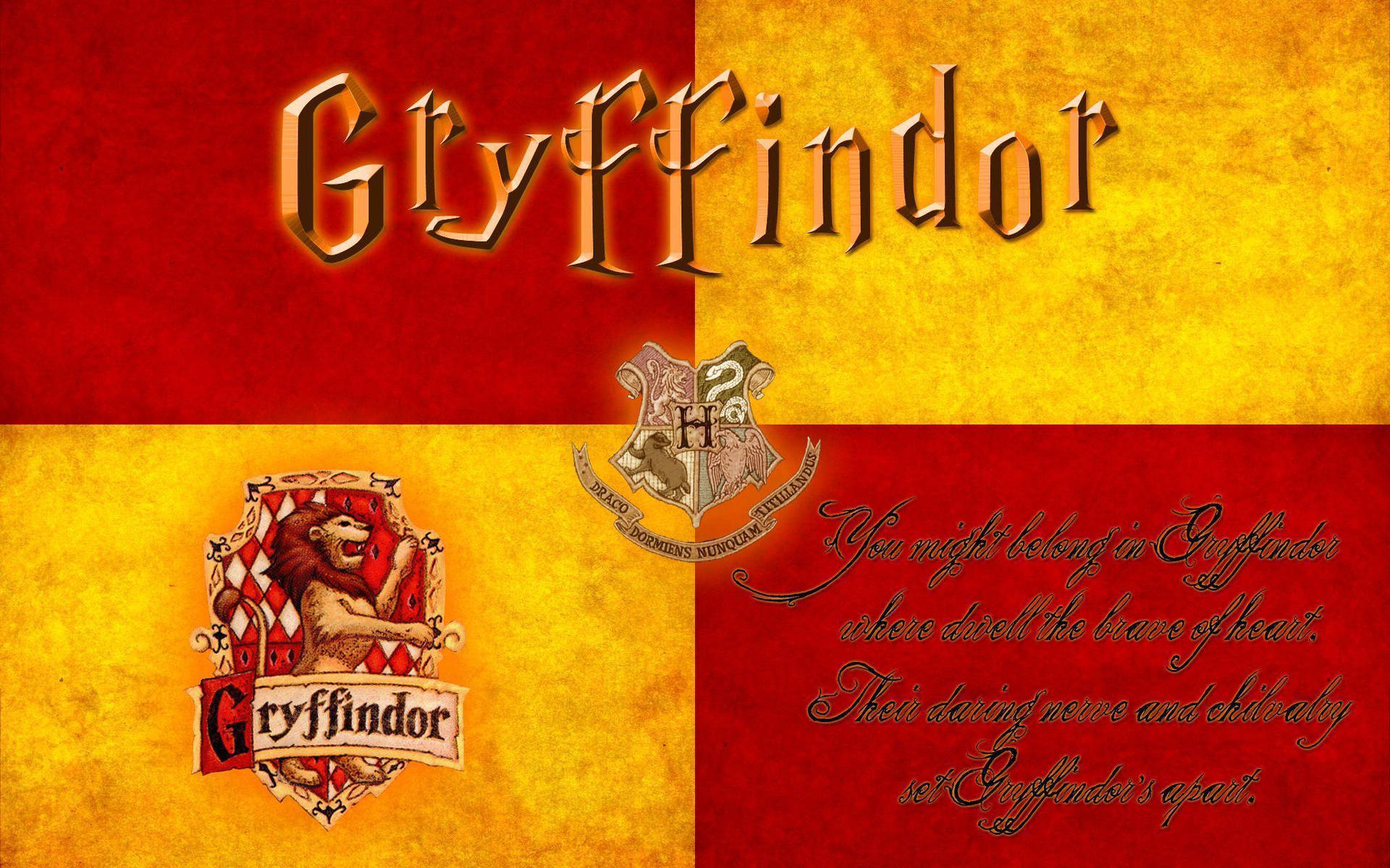 Gryffindor House Crestand Motto Wallpaper