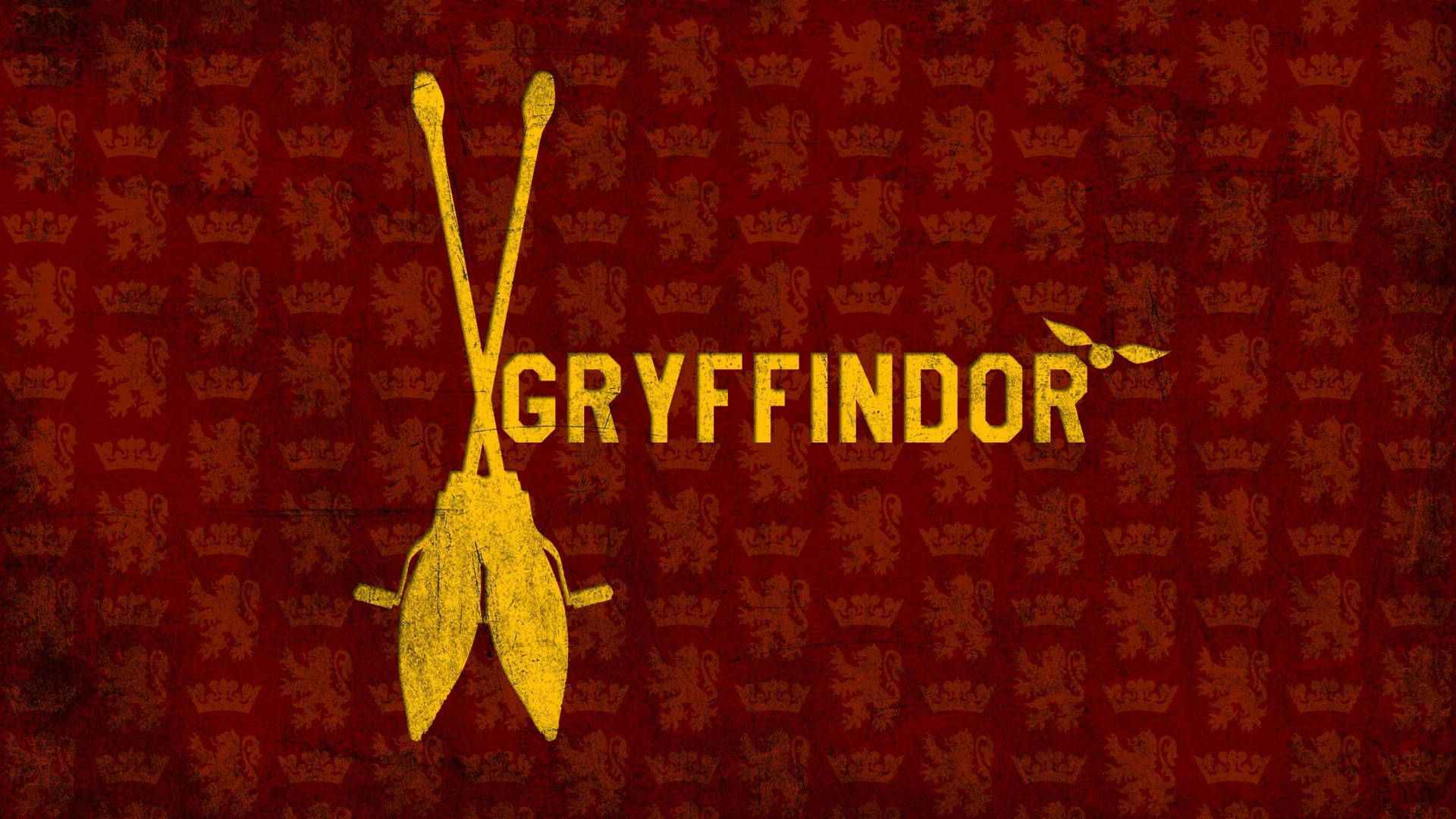 Gryffindor Quidditch Kosteskaft Harry Potter Bærbar Wallpaper