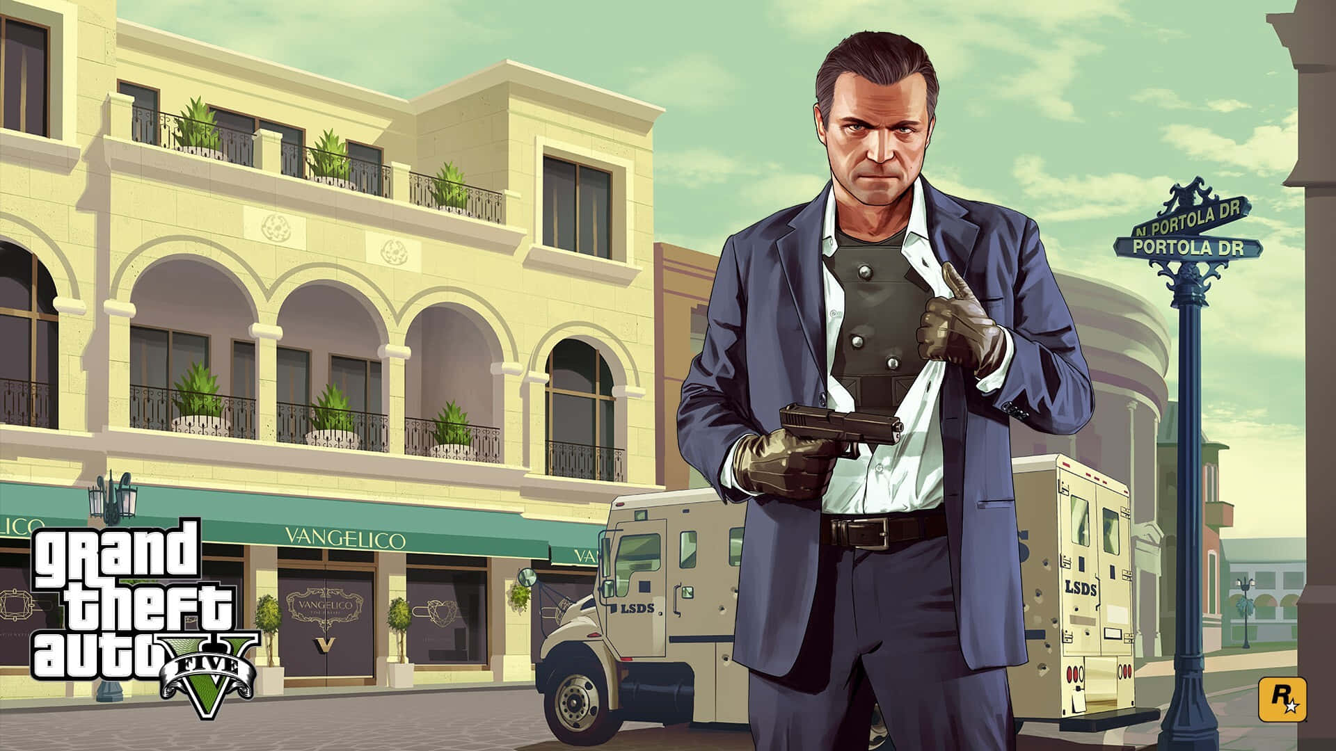 Udforsk byen Los Santos i Grand Theft Auto 5 Wallpaper