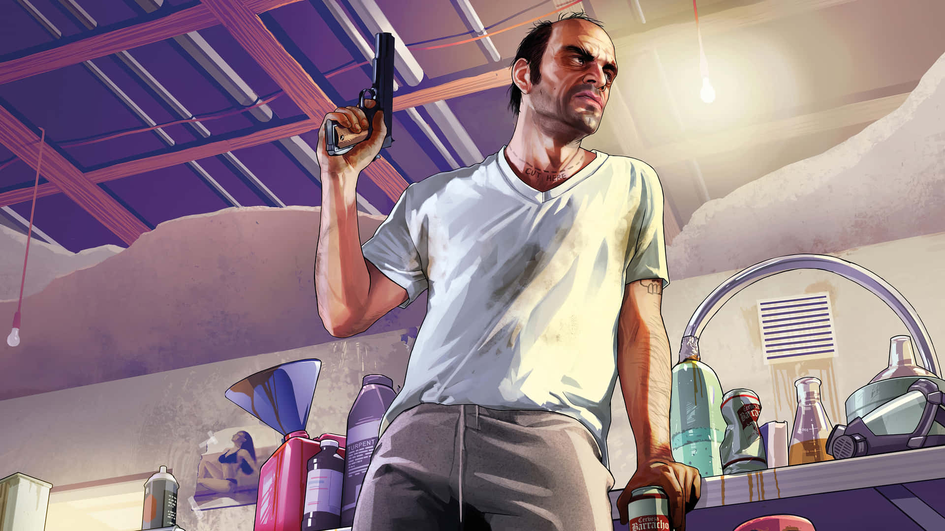 Explore the thrilling world of Grand Theft Auto V in stunning 4K resolution Wallpaper