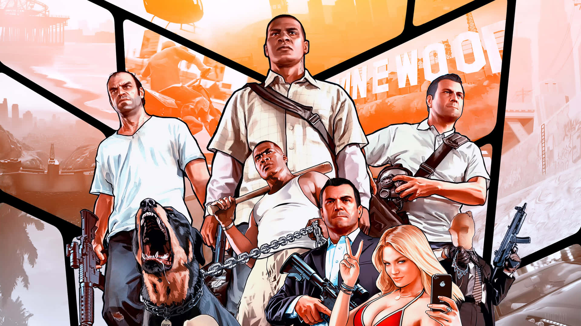 Explore a virtual world of crime in Grand Theft Auto 5 in beautiful 4k resolution. Wallpaper