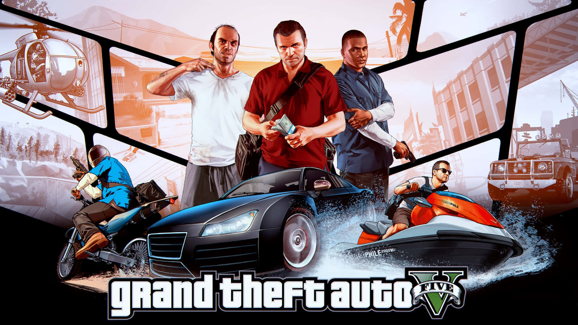 Gta5 Har Revolutionerat Upplevelsen Av Sandbox Datorspel. Skapa Din Egen Väg. Beskrivning: Grand Theft Auto 5 Sänker Spelare I En Gigantisk Öppen Värld Med Oändliga Möjligheter, Toppmoderna Grafik Och En Spännande Berättelse. Relaterade Sökord: Gta 5, Öppen Värld, Sandbox, Datorspel, Rockstar, Xbox, Playstation, Pc.