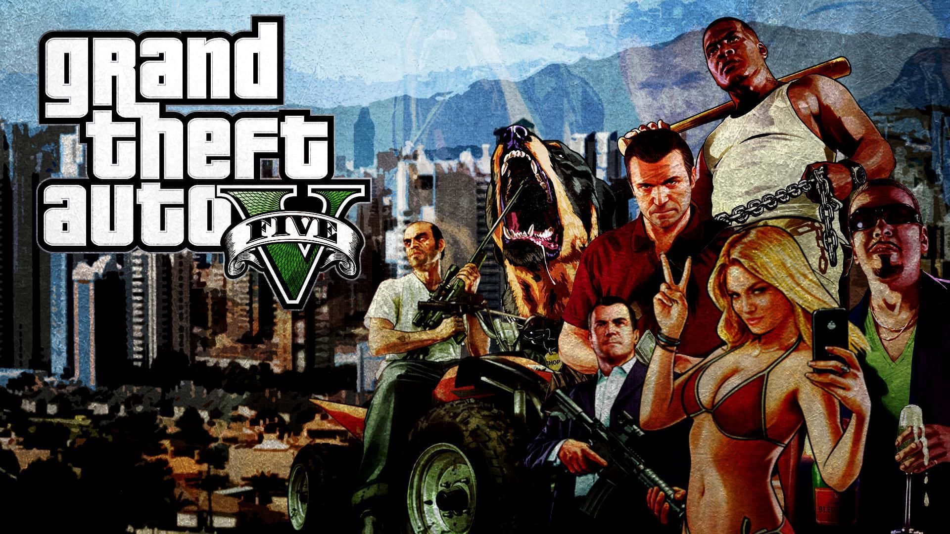 Exploreo Vibrante Mundo De Los Santos Em Grand Theft Auto 5. Papel de Parede