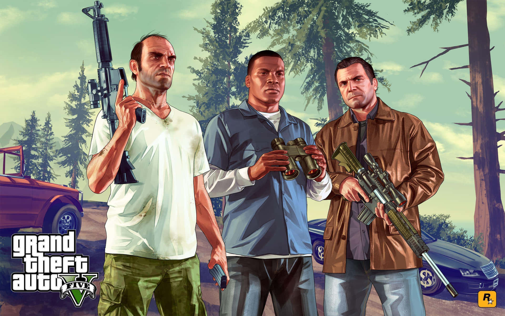 Play the best open-world action game of the decade with GTA 5 Desktop Wallpaper