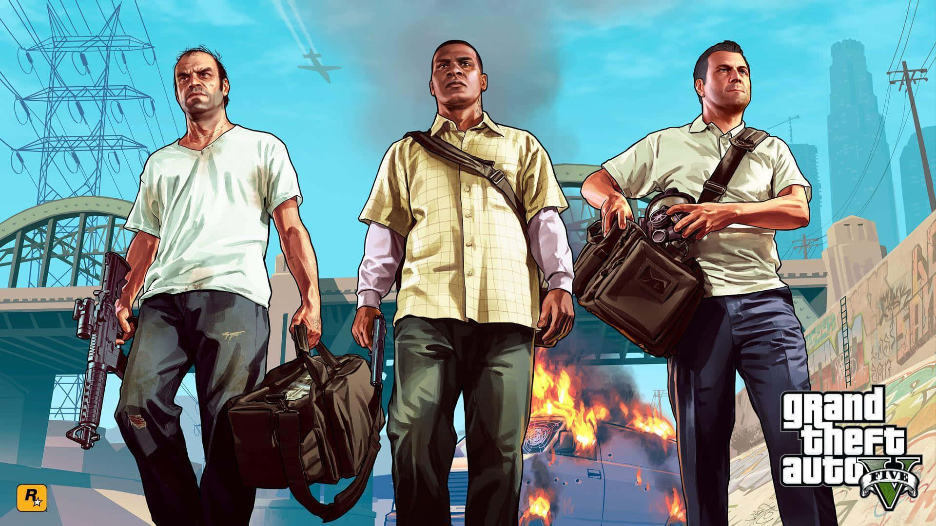 Explore the Streets of Los Santos in GTA 5 on Desktop Wallpaper
