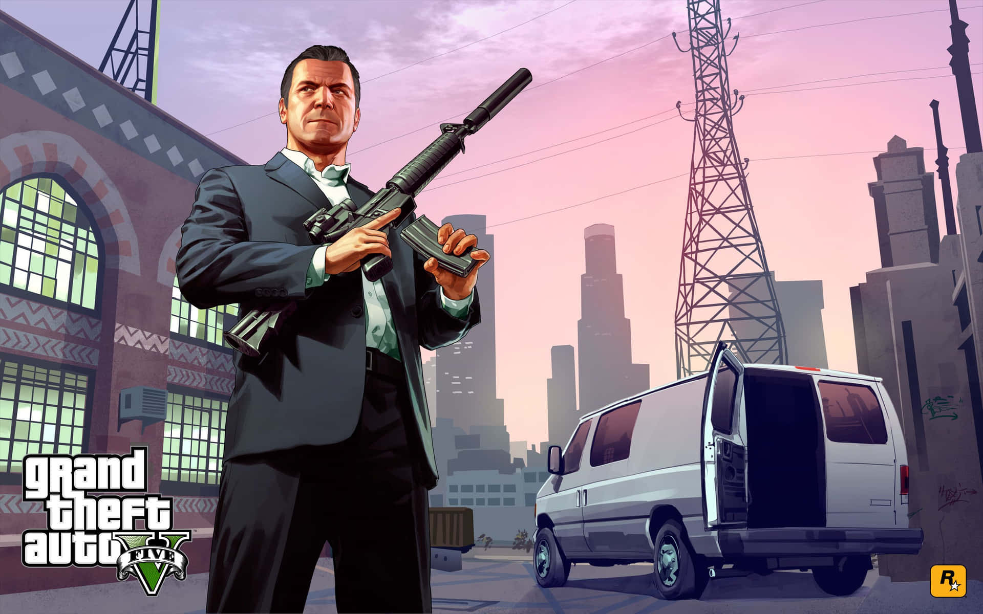 Nyd verden af ​​Grand Theft Auto 5 på dit skrivebord. Wallpaper