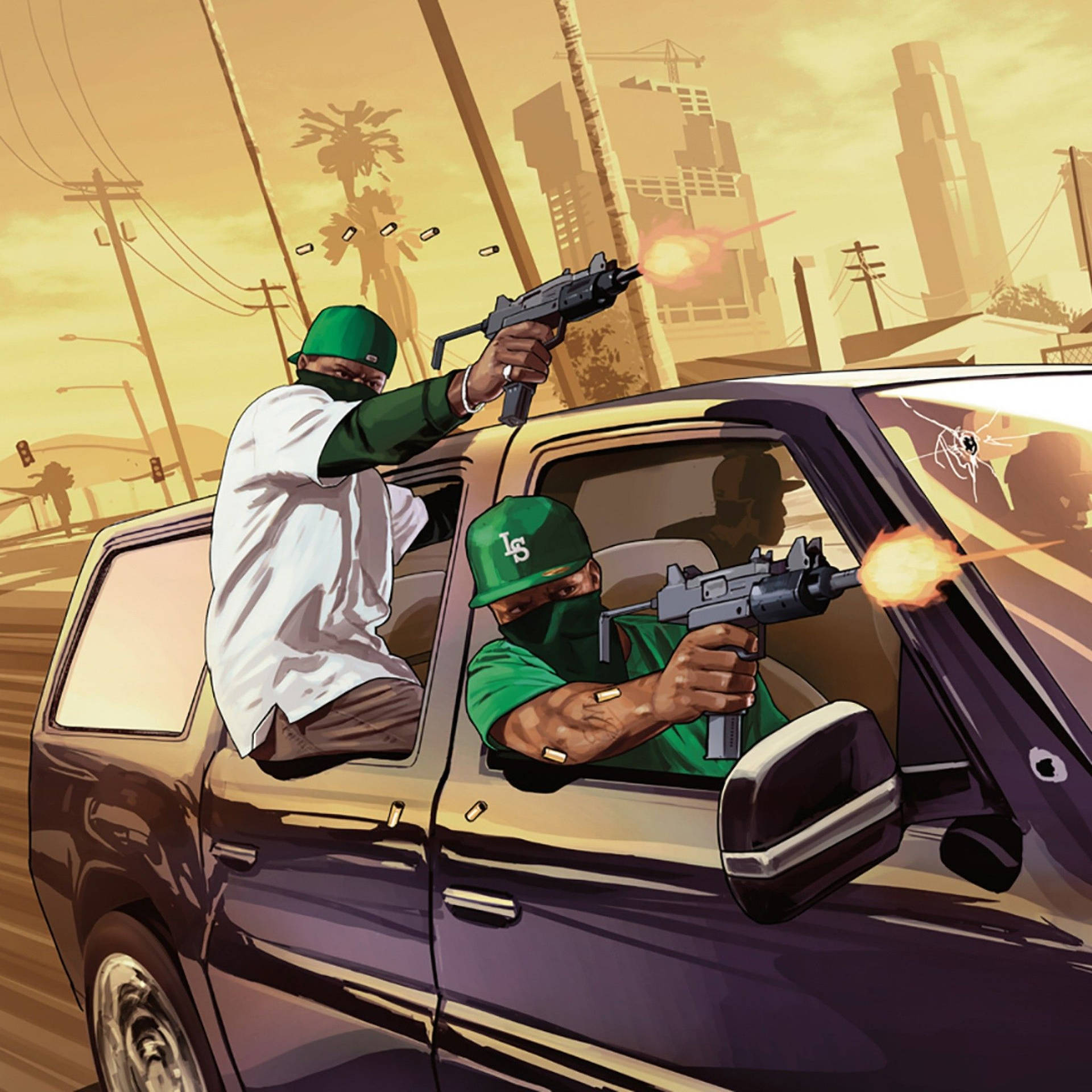 Upplevgrand Theft Auto V På Språng Med Din Iphone! Wallpaper
