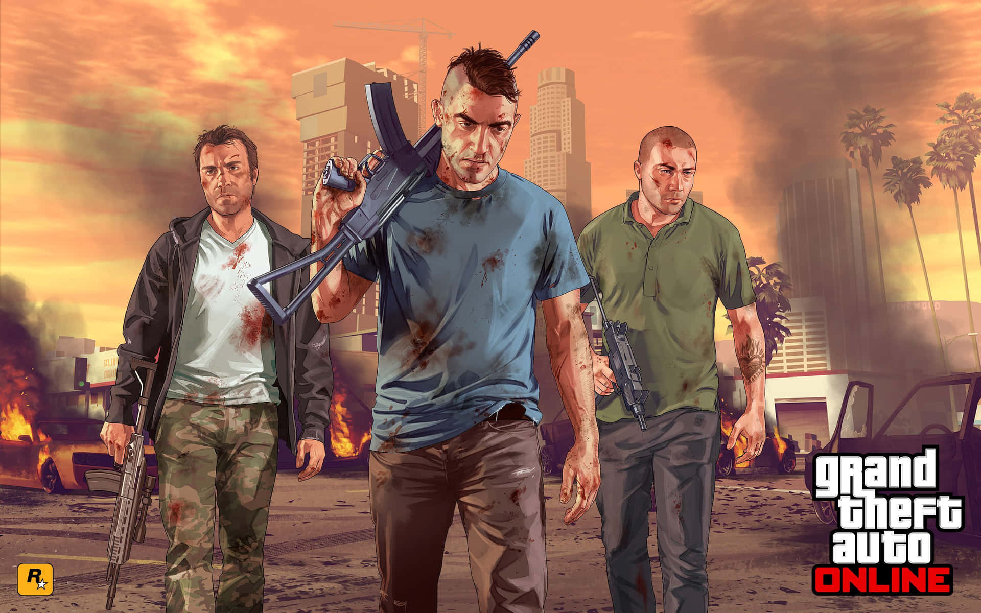 Gta Background Grand Theft Auto Online Three Man Squad Background