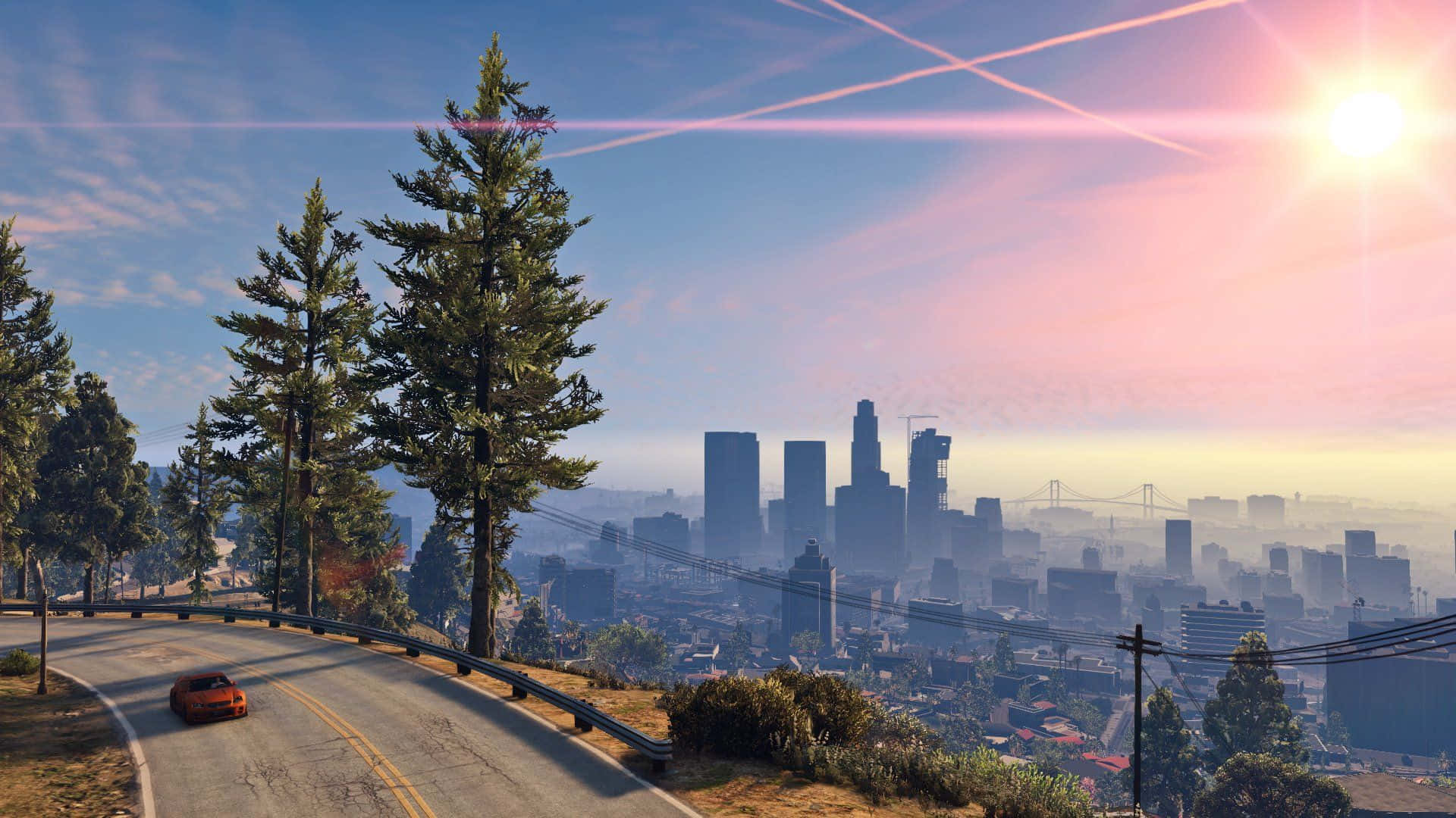 Gta Background Highway View Grand Theft Auto Five