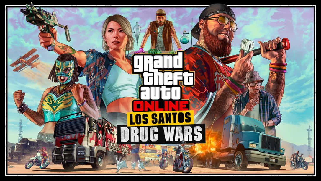 Brawl it out on the streets of Los Santos with Grand Theft Auto Online Wallpaper