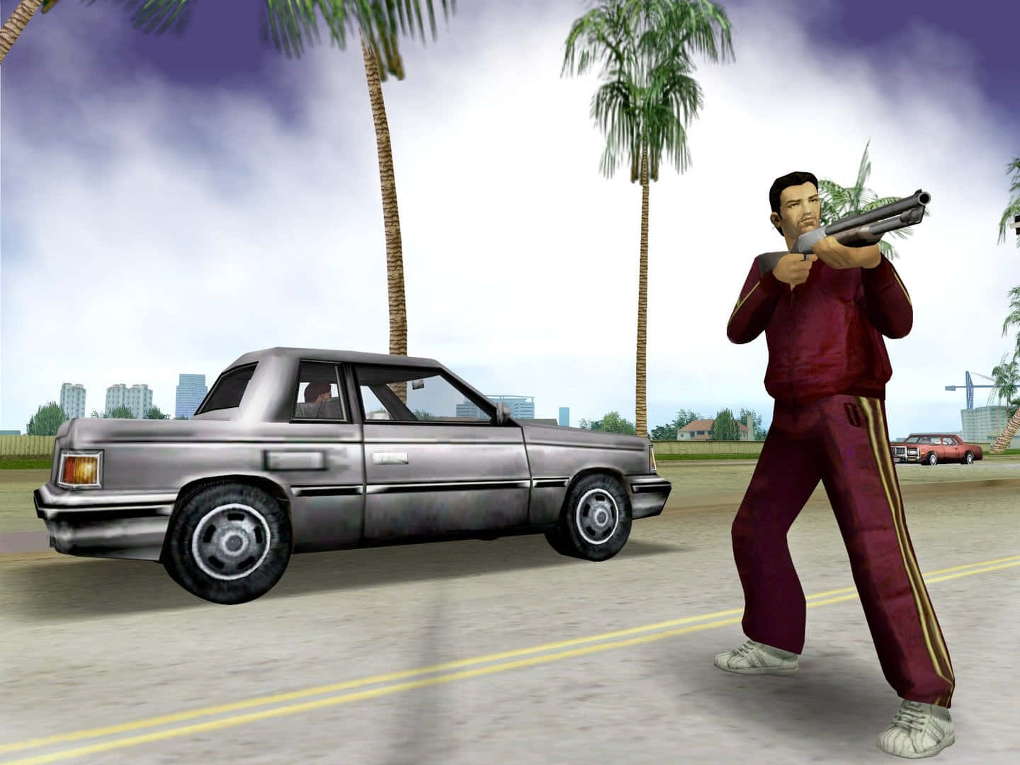 Immaginoche Tu Stia Cercando Un'immagine Di Un Personaggio Di Gta (grand Theft Auto) Con Una Tuta Rossa Da Salto.