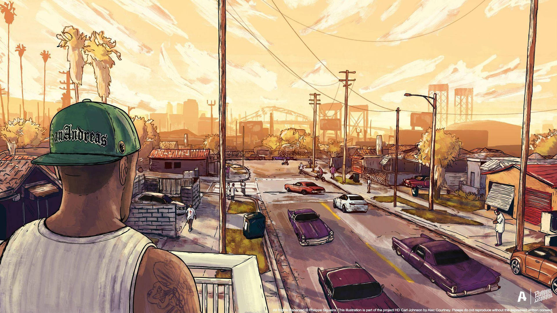 For Adventure: GTA San Andreas mand ser rundt efter eventyr Wallpaper