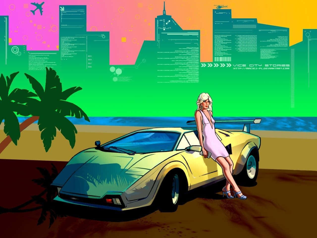 Thrilling Gameplay of GTA Vice City Wallpaper