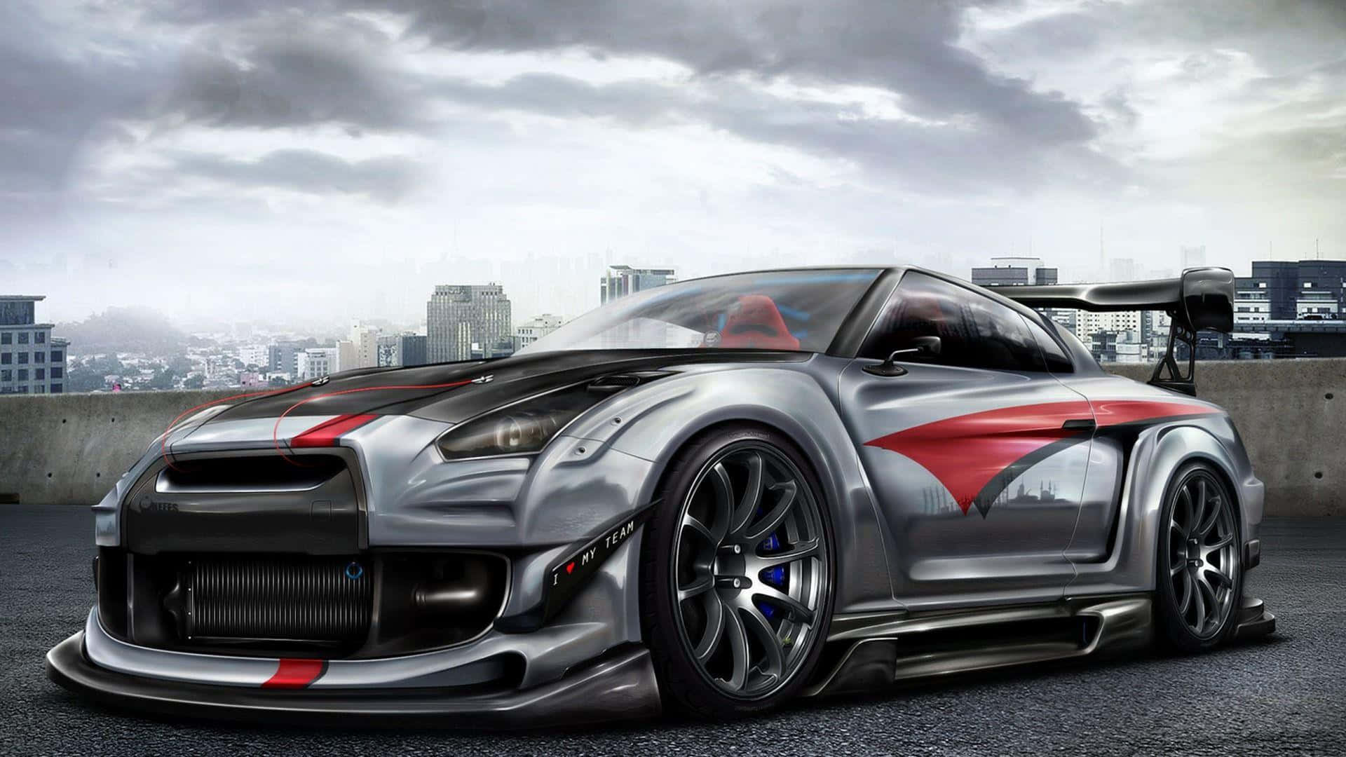 Nissan GTR - Rød udløser magt & ydelse Wallpaper