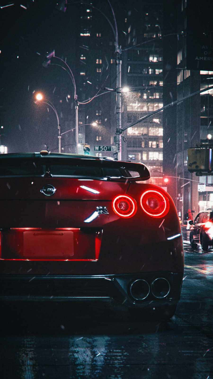 Live wallpaper Nissan GTR with green exhaust DOWNLOAD FREE (1604067476)