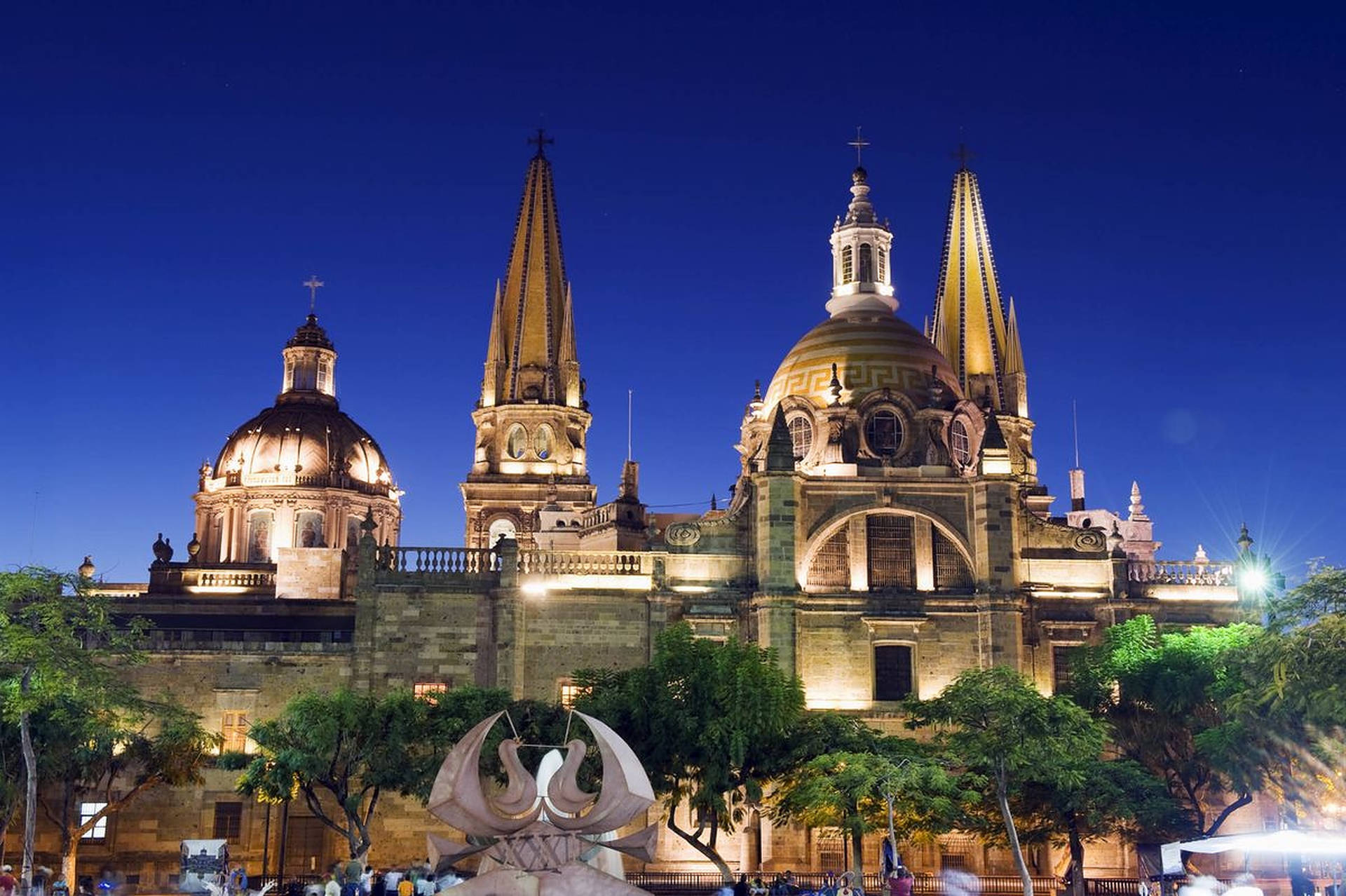 Guadalajara Cathedral At Night Wallpaper