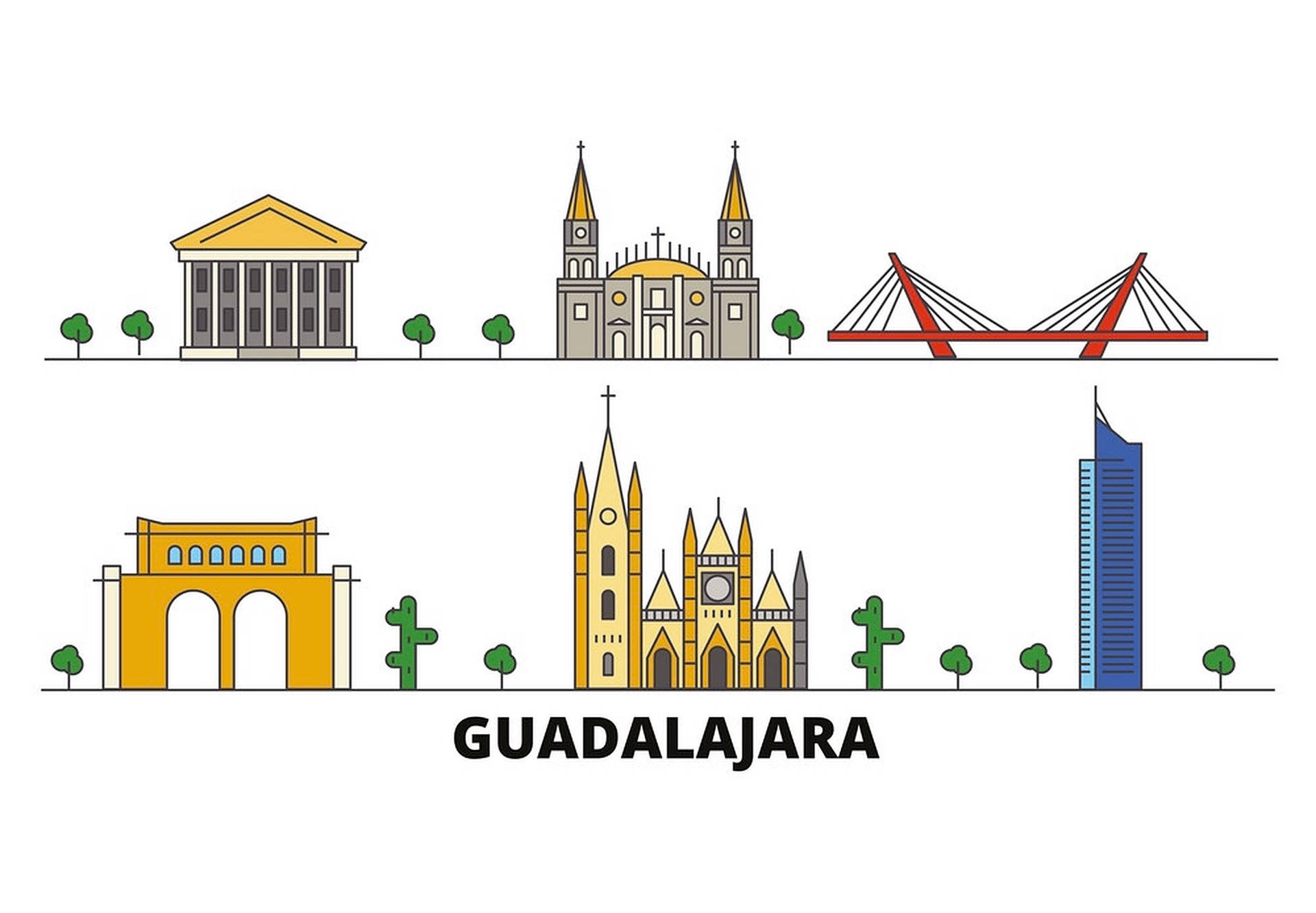 Guadalajara graphic art wallpaper