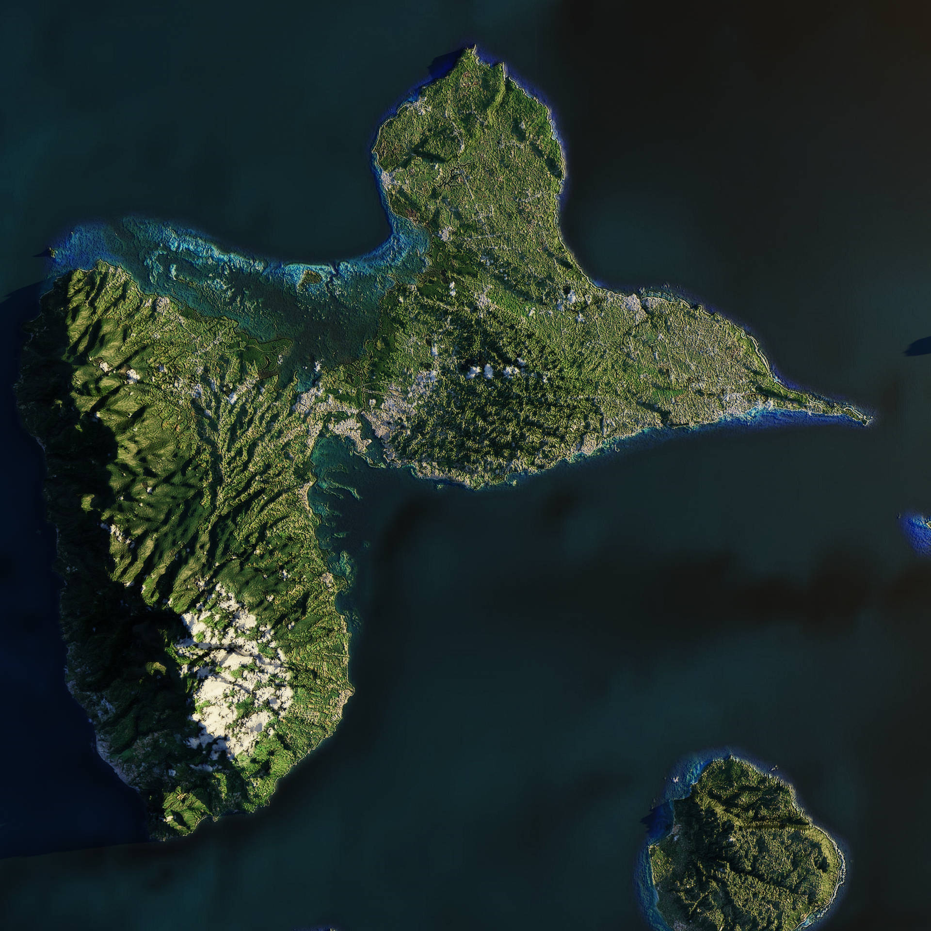 Guadeloupe Satellitbillede Wallpaper