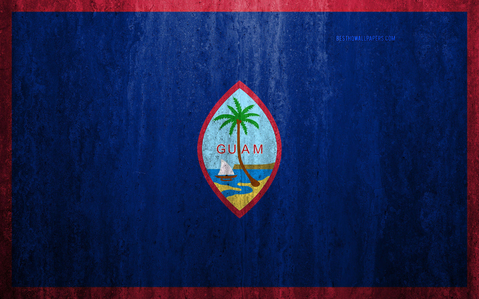 Guam Flag On The Wall Wallpaper
