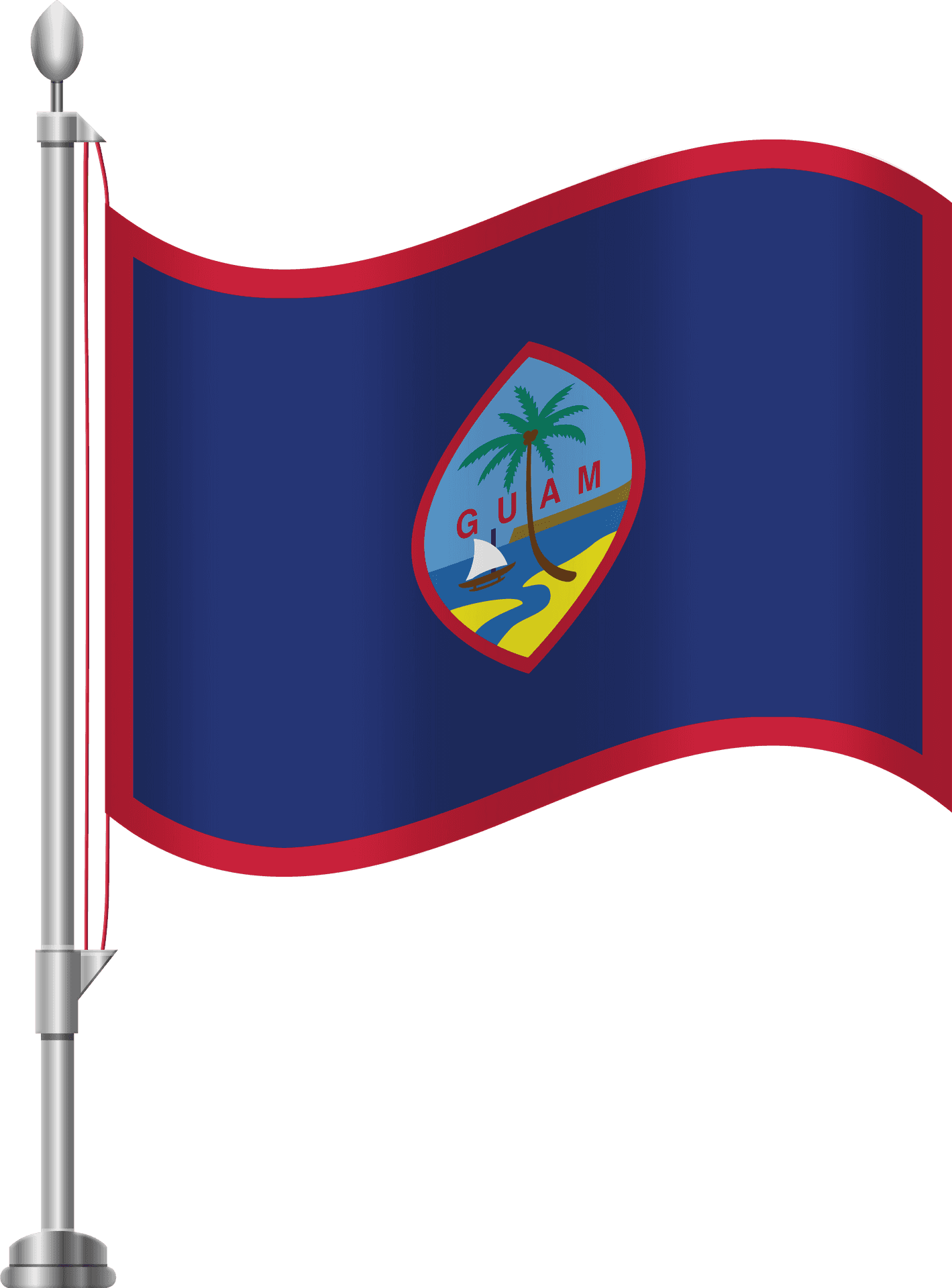 Guam Flag Waving PNG