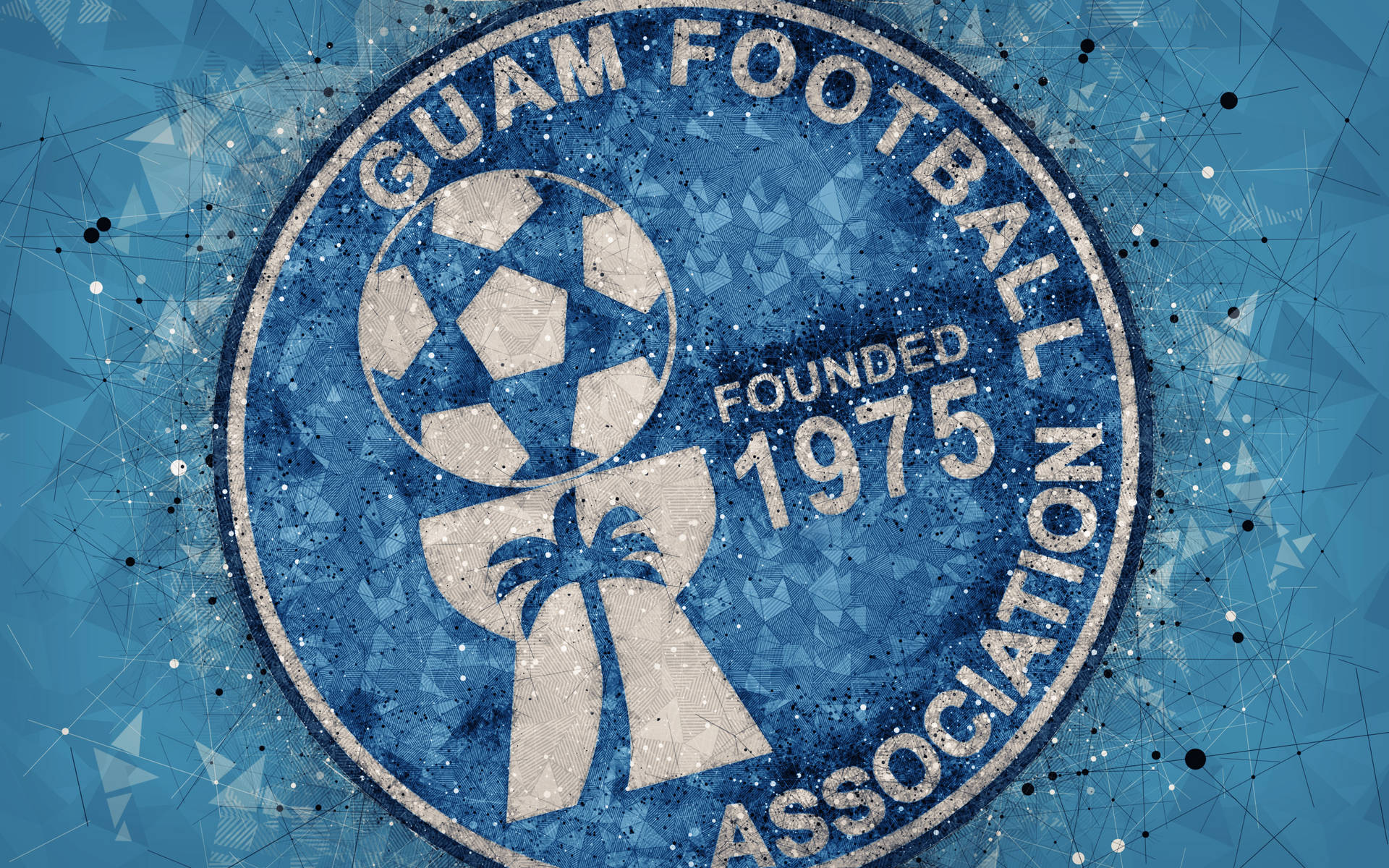 Symboler fra Guam Fodbold Foreningen bevæger sig rundt på hele tapetet. Wallpaper