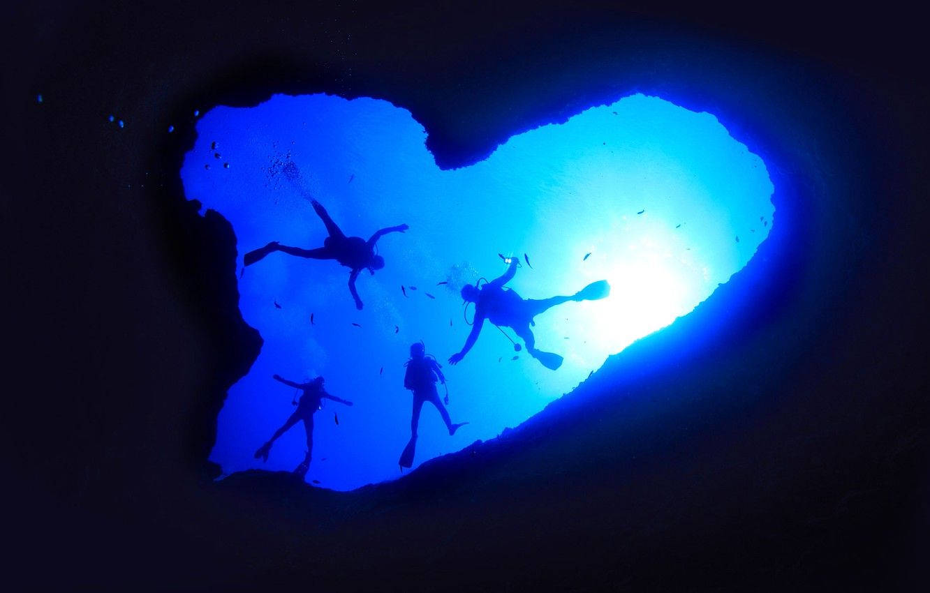 Guam Heart Blue Hole Wallpaper