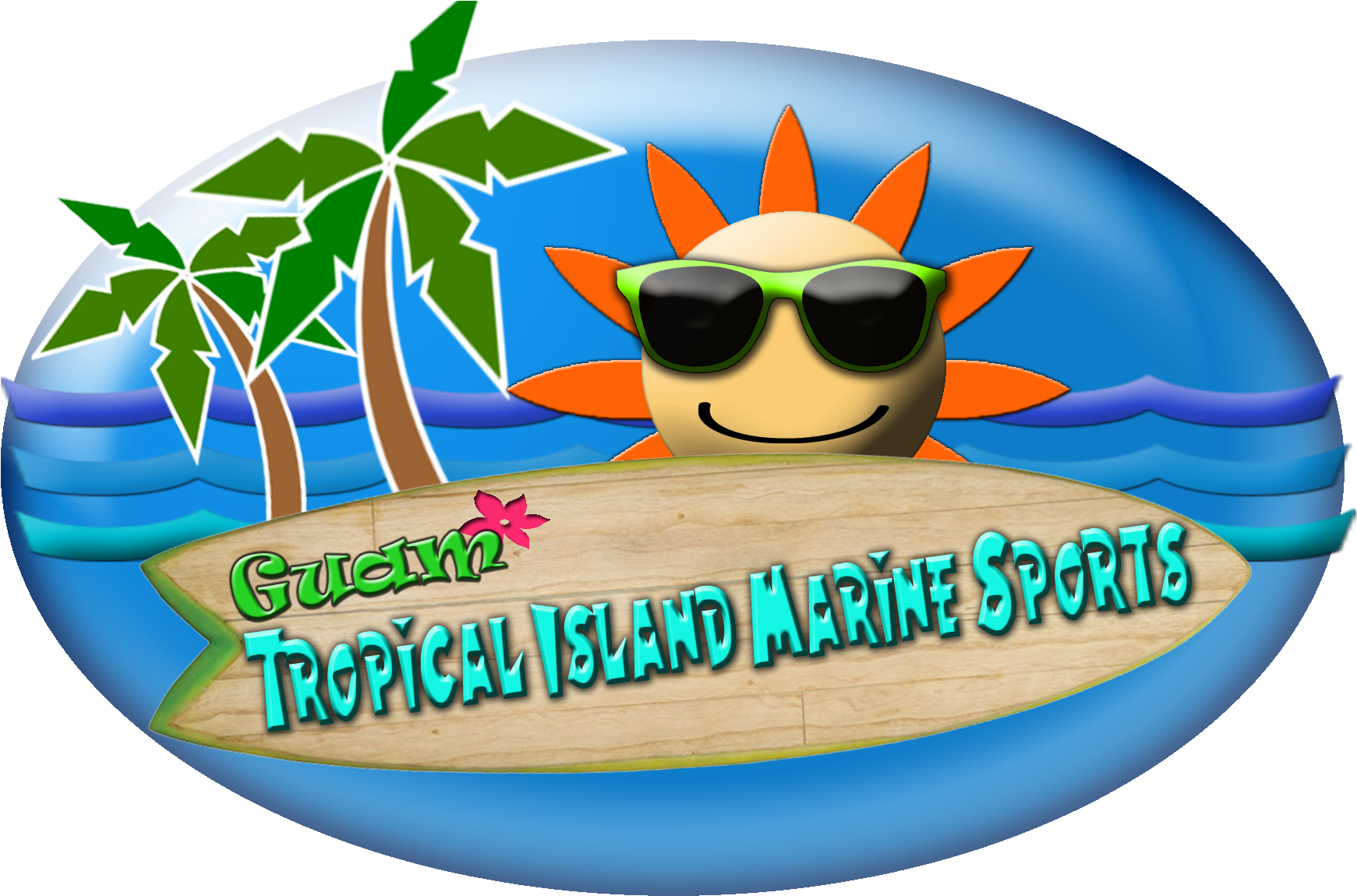 Guam Tropical Island Marine Sports Logo PNG