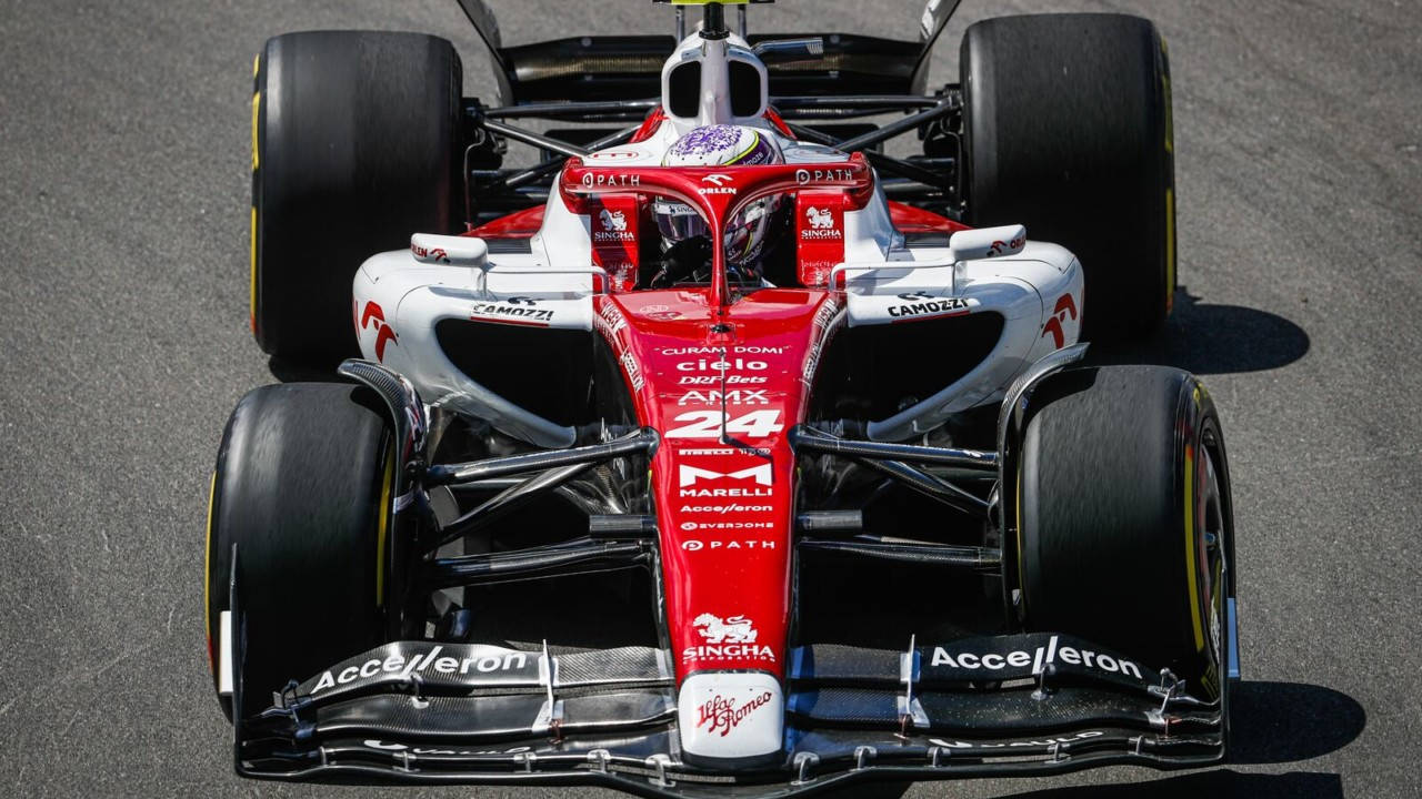 Guanyu Zhou behind the wheel of a Formula 1 car Wallpaper