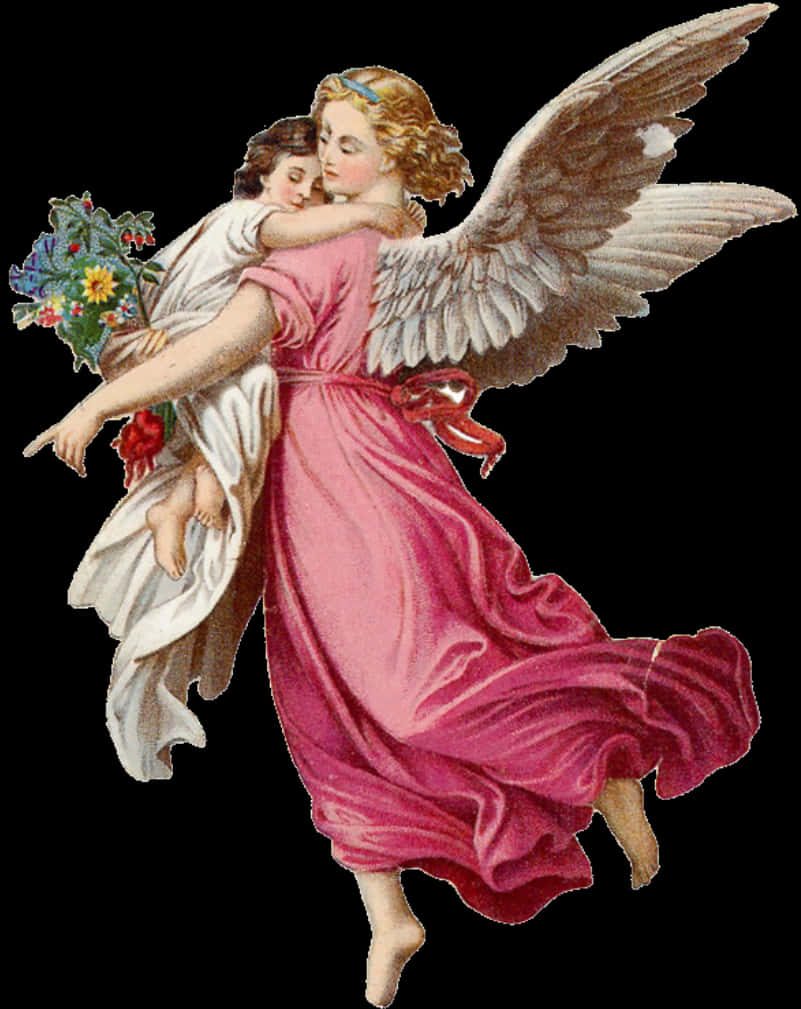 Download Guardian Angel Carrying Child | Wallpapers.com