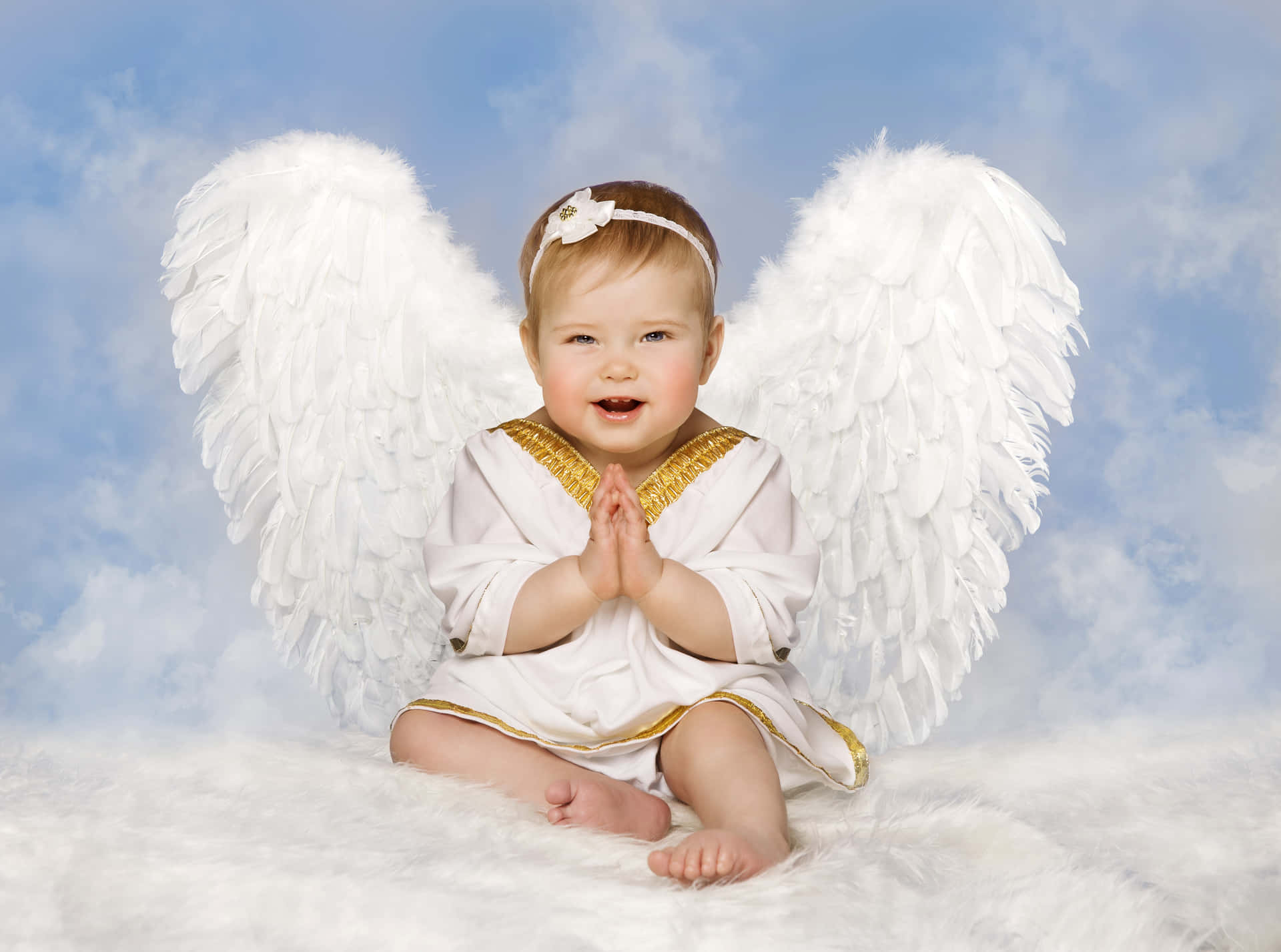 Baby Guardian Angels Smiling Wallpaper