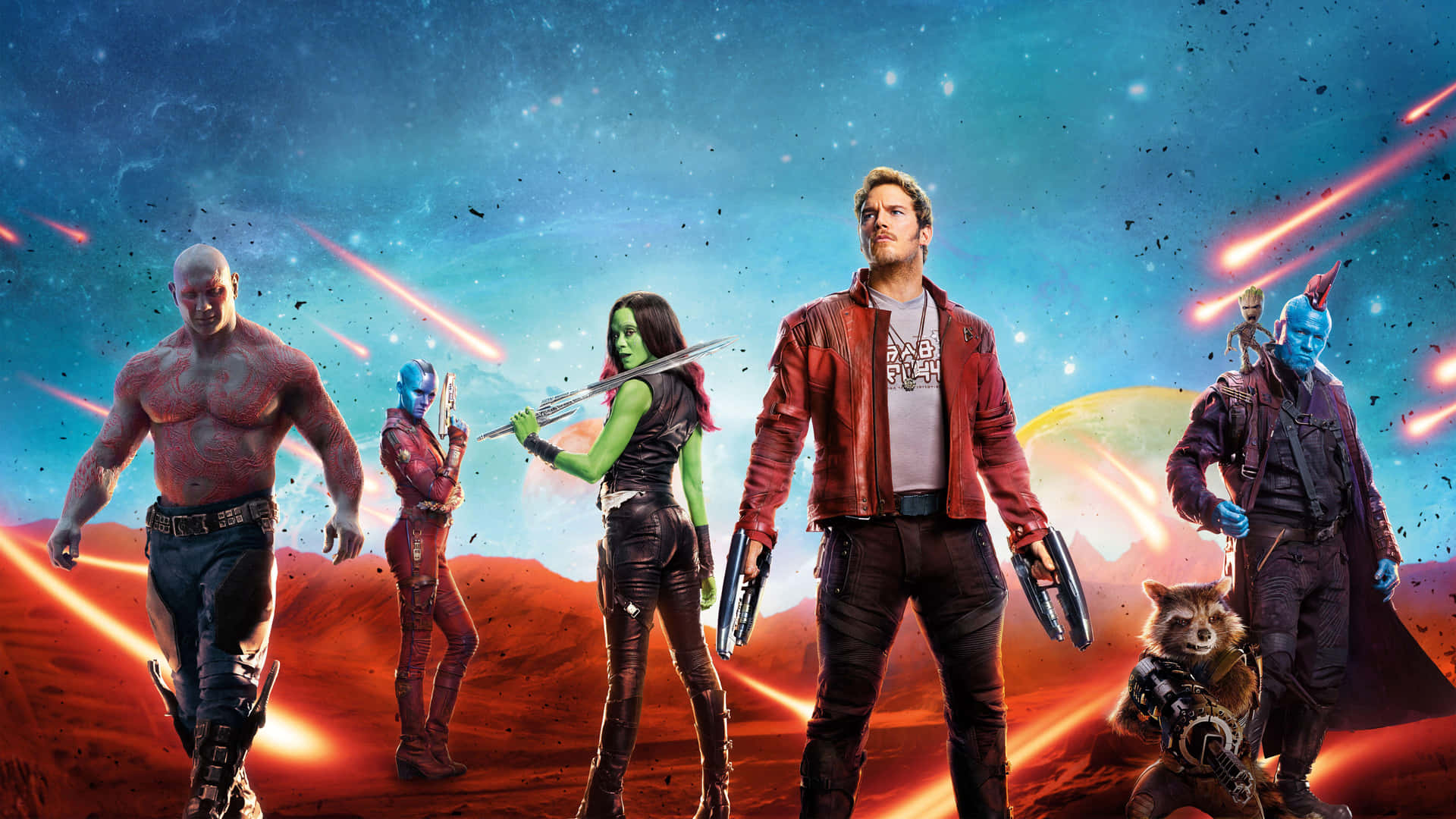 The Guardians return to defend the galaxy in Guardians Of The Galaxy 2 Wallpaper