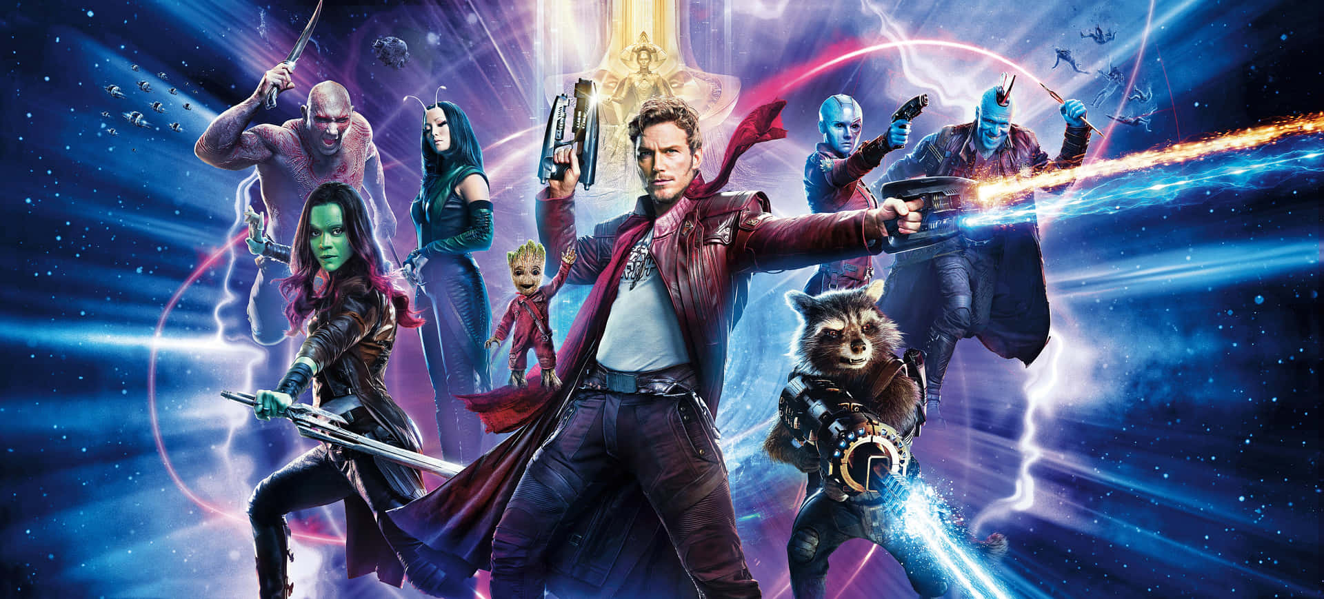 "The Guardians of the Galaxy assemble for their next mission." Wallpaper