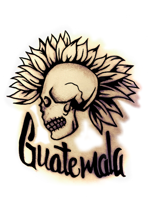 Guatemala Skulland Sunflower Graphic PNG