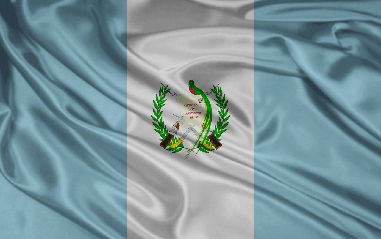 Flaget fra Guatemala bølgende på skærmen. Wallpaper