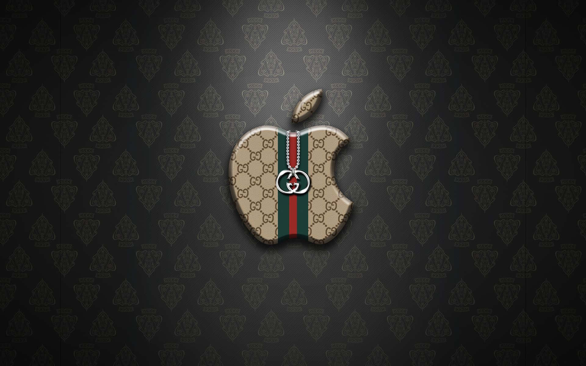 Fondode Pantalla Genial Con El Logo De Gucci Y La Manzana De Apple.