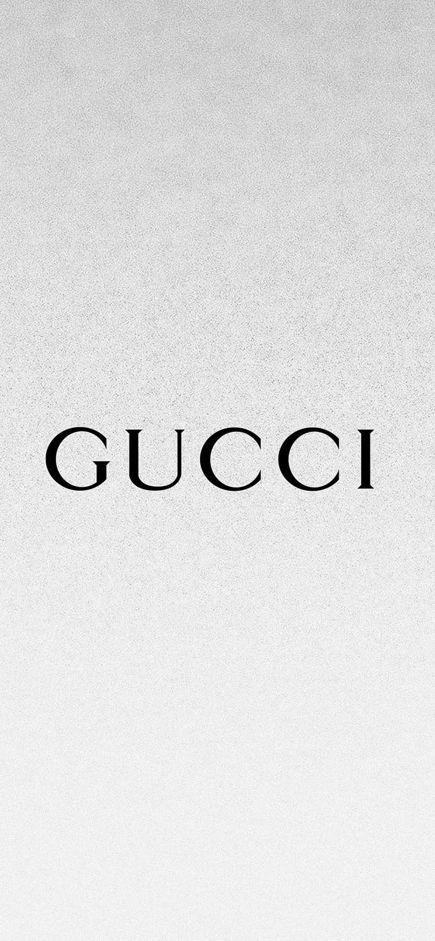 Elegantsølvhvid Gucci Tekst Baggrund.