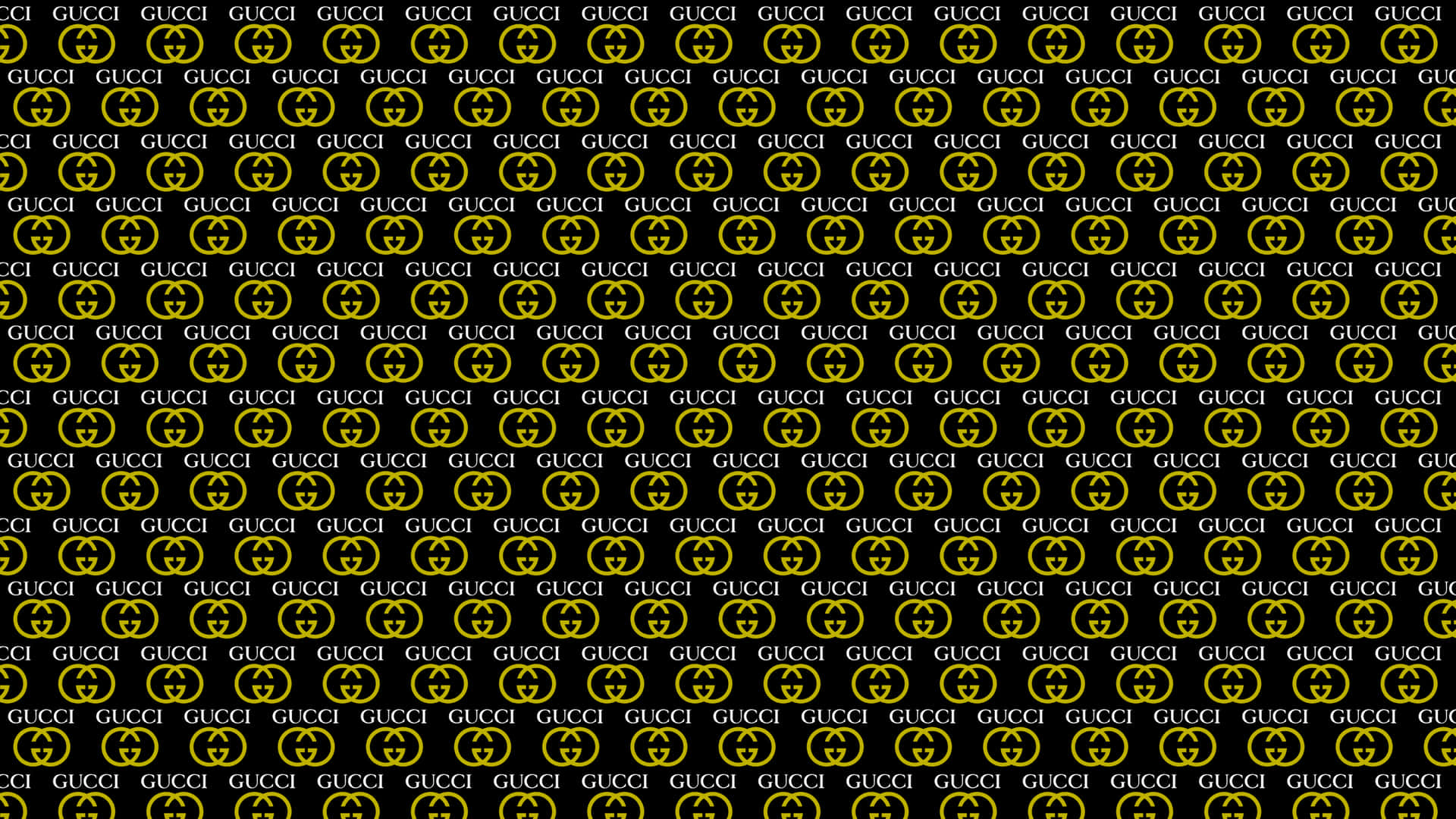 Estilizadopequeno Plano De Fundo Amarelo Com O Logotipo Da Gucci
