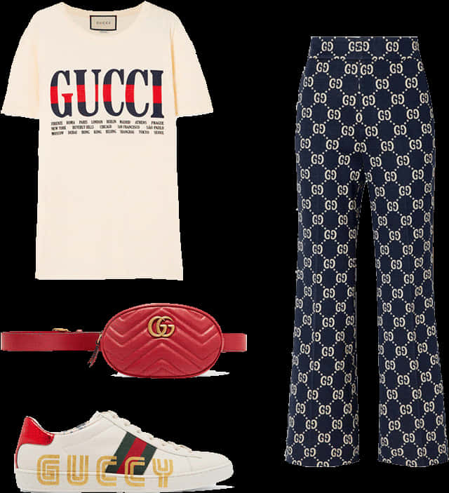 Gucci Branded Appareland Accessories PNG