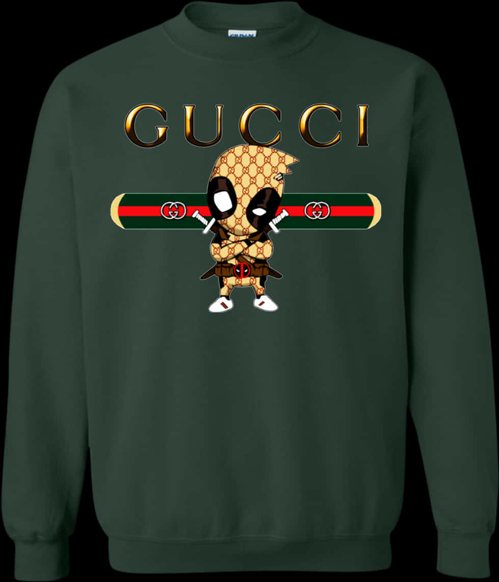 Gucci Branded Sweatshirtwith Character Design PNG
