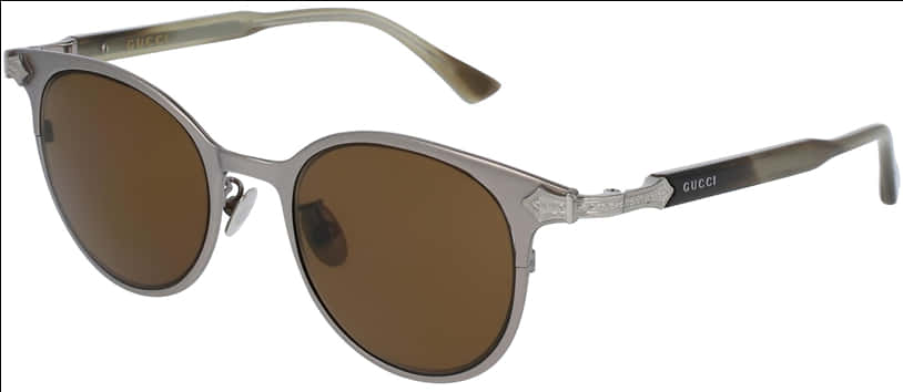 Gucci Brown Round Sunglasses PNG