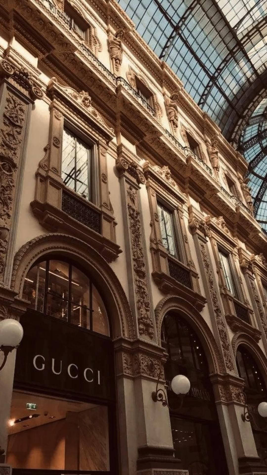 Gucci Building Beige Aesthetic Background