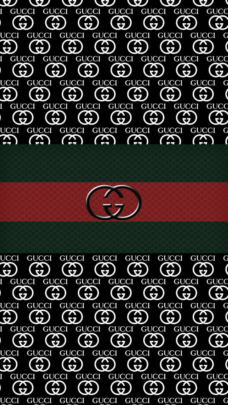 Gucci Classic Designer Stripe With Logo Wallpaper