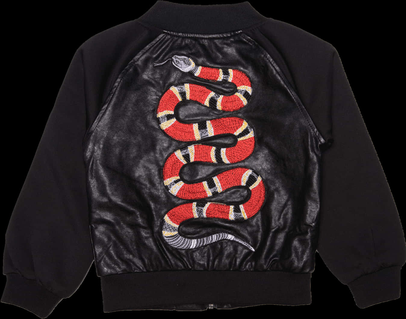Gucci Embroidered Snake Leather Jacket PNG