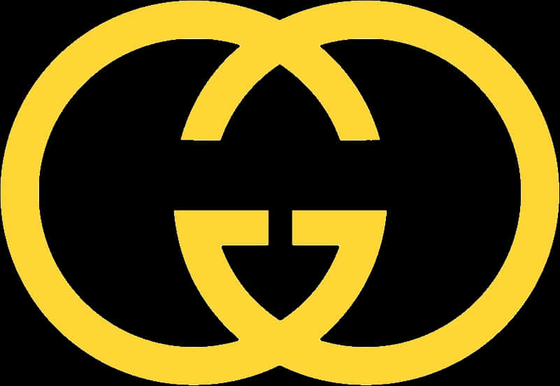 Gucci Logo Yellow Black Background PNG