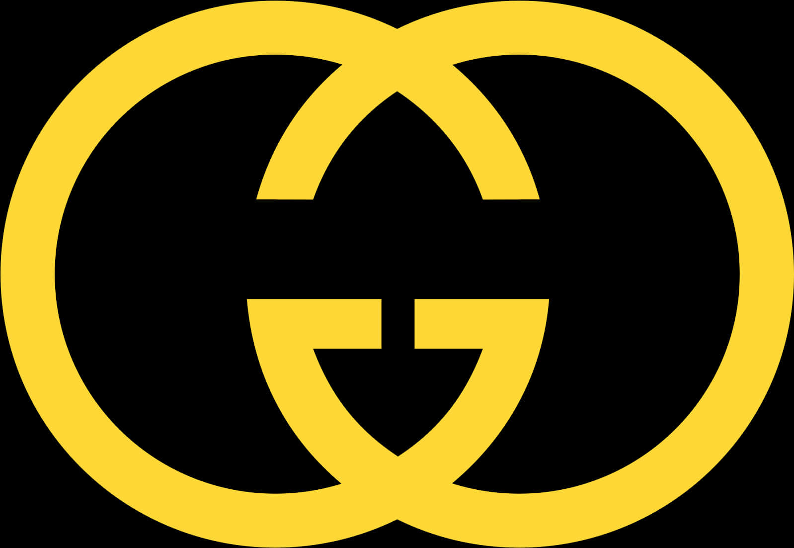 Gucci Logo Yellowand Black PNG