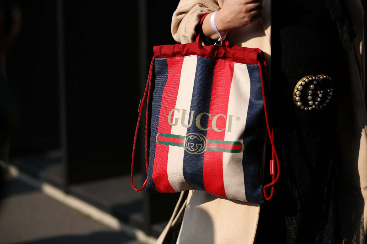 Make a statement in the iconic luxury style of Gucci.