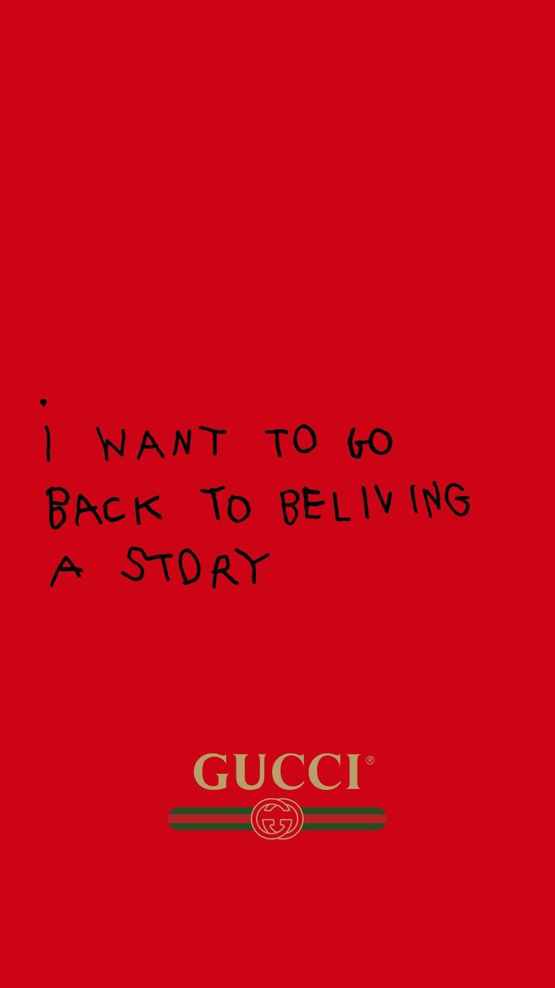 Gucci Story Desire Red Background Wallpaper