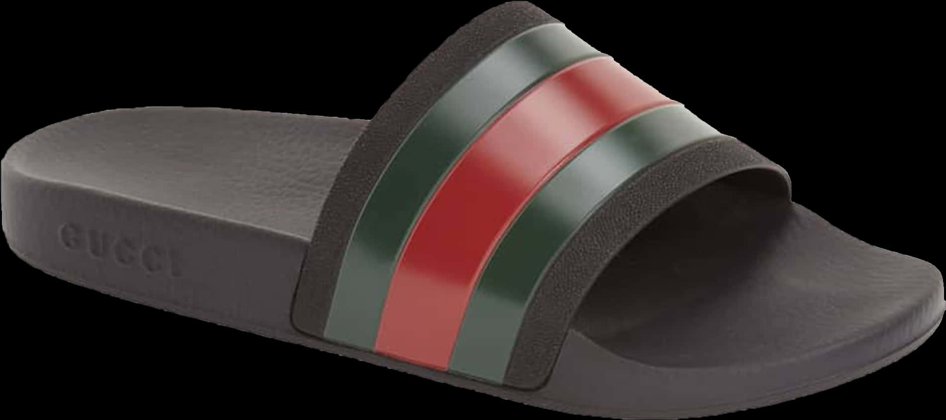 Gucci Striped Rubber Slide Sandal PNG