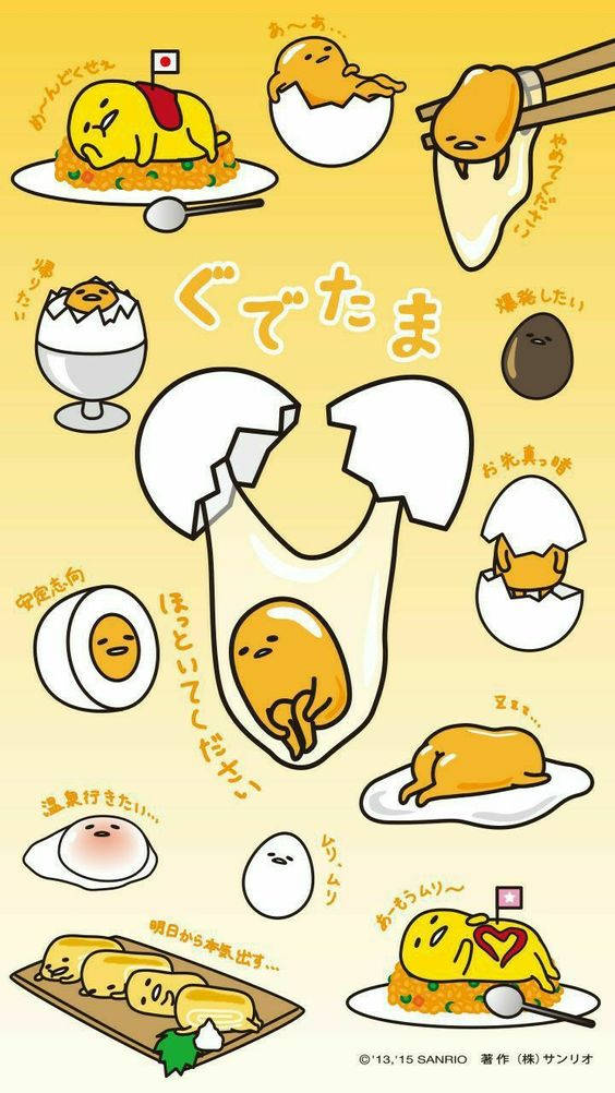 Gudetama Aesthetic Image In Different Forms Wallpaper